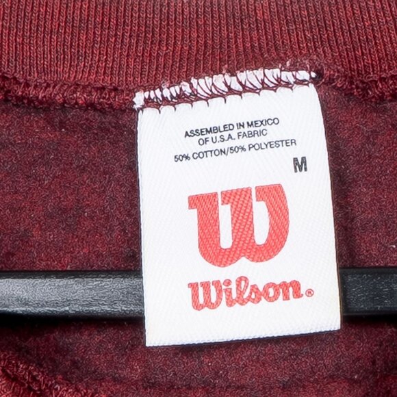 Wilson VTG Sweatshirt M Mens Crewneck Red Cotton Blend Classic Long Speckled - Picture 4 of 5